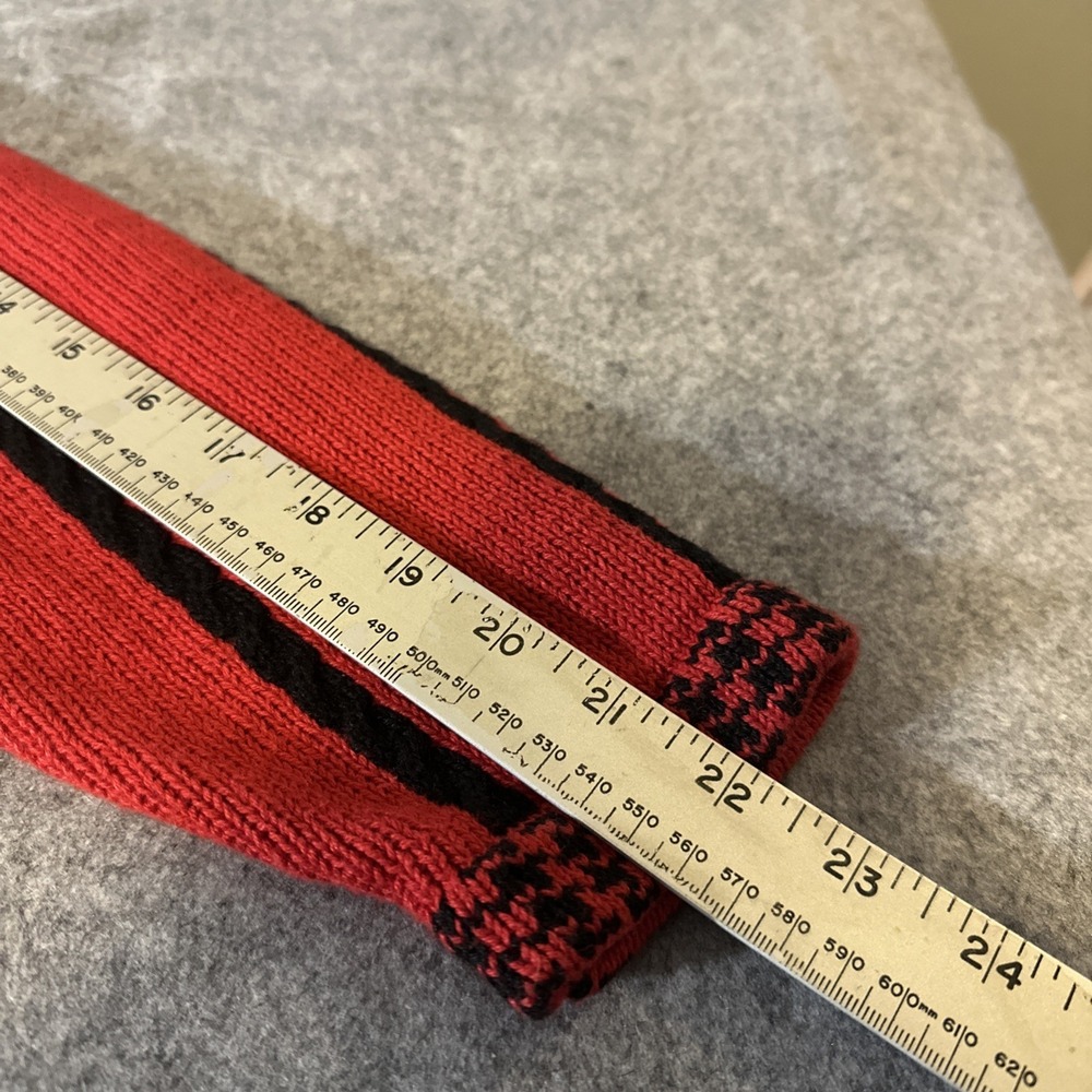 Vtg 90s Christopher Banks Scottish Terrier Cardigan Med Red Black HandEmbroiderd - Picture 9 of 16